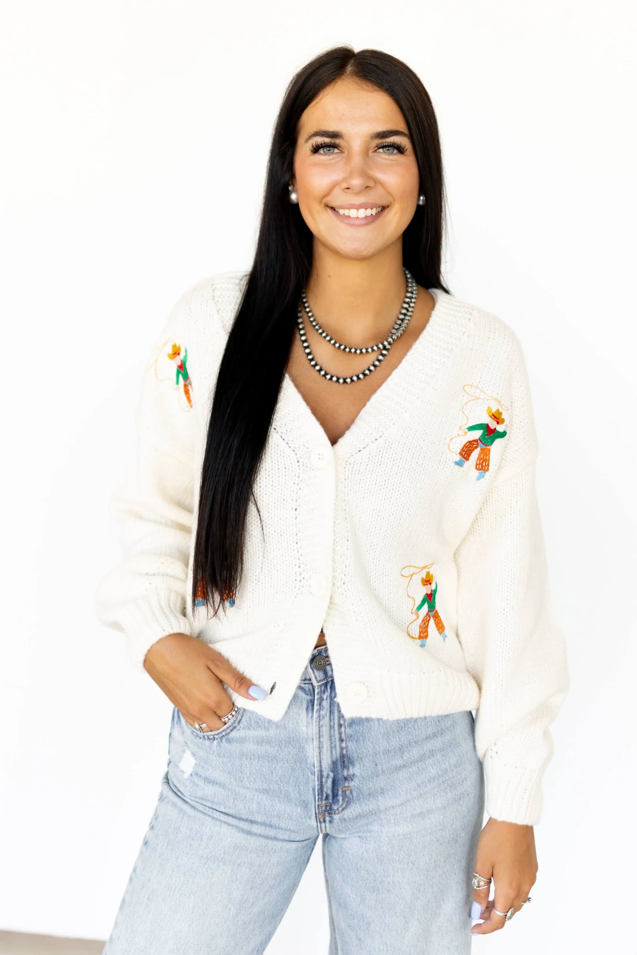 Roping Cowboy Cardi