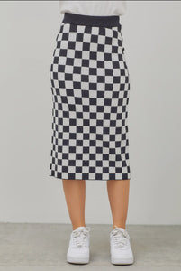 Checkered print skirt