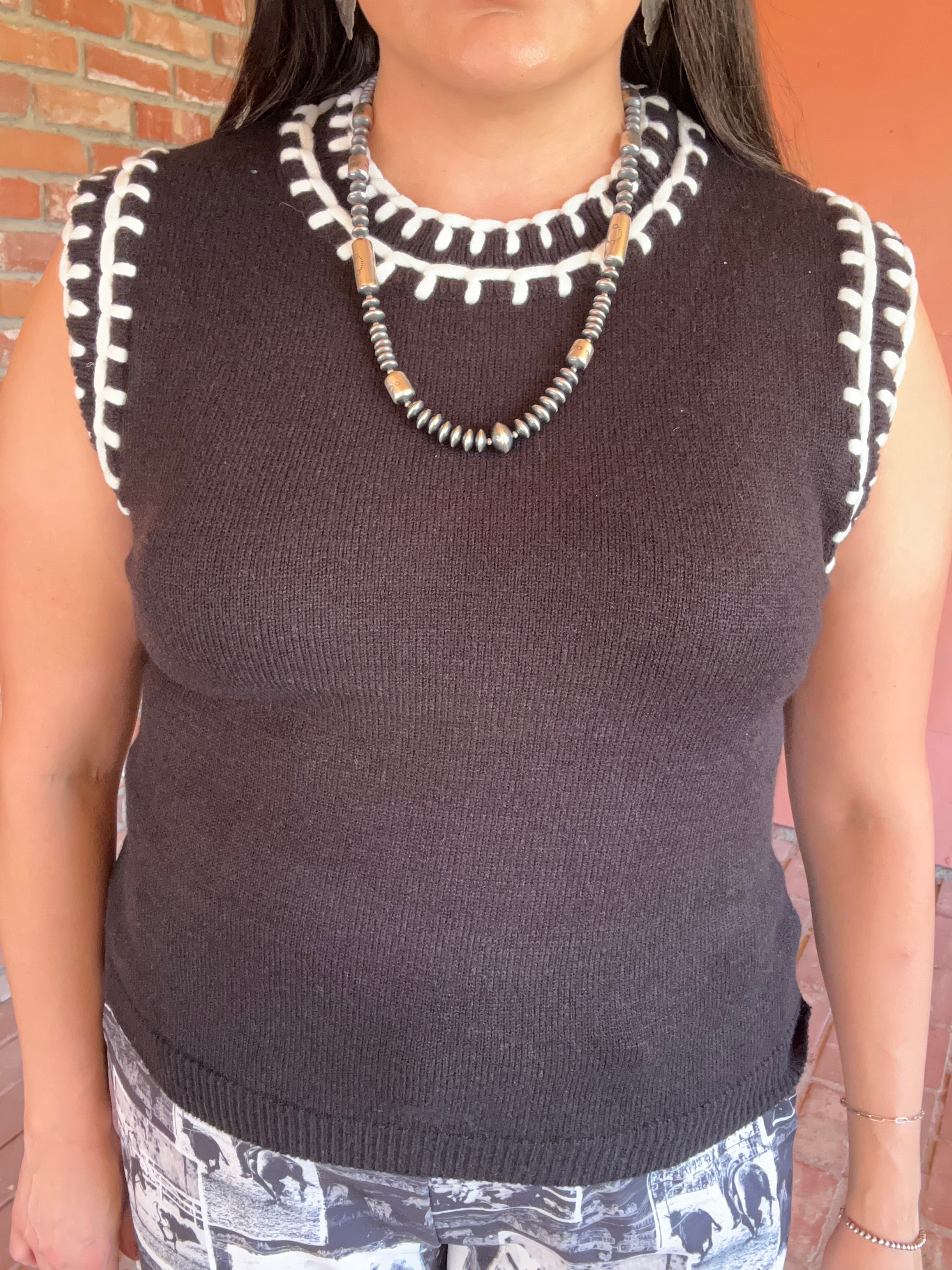 Buckstitch Knit Top