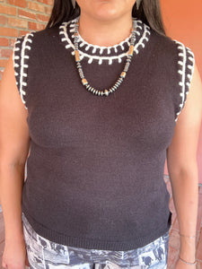 Buckstitch Knit Top