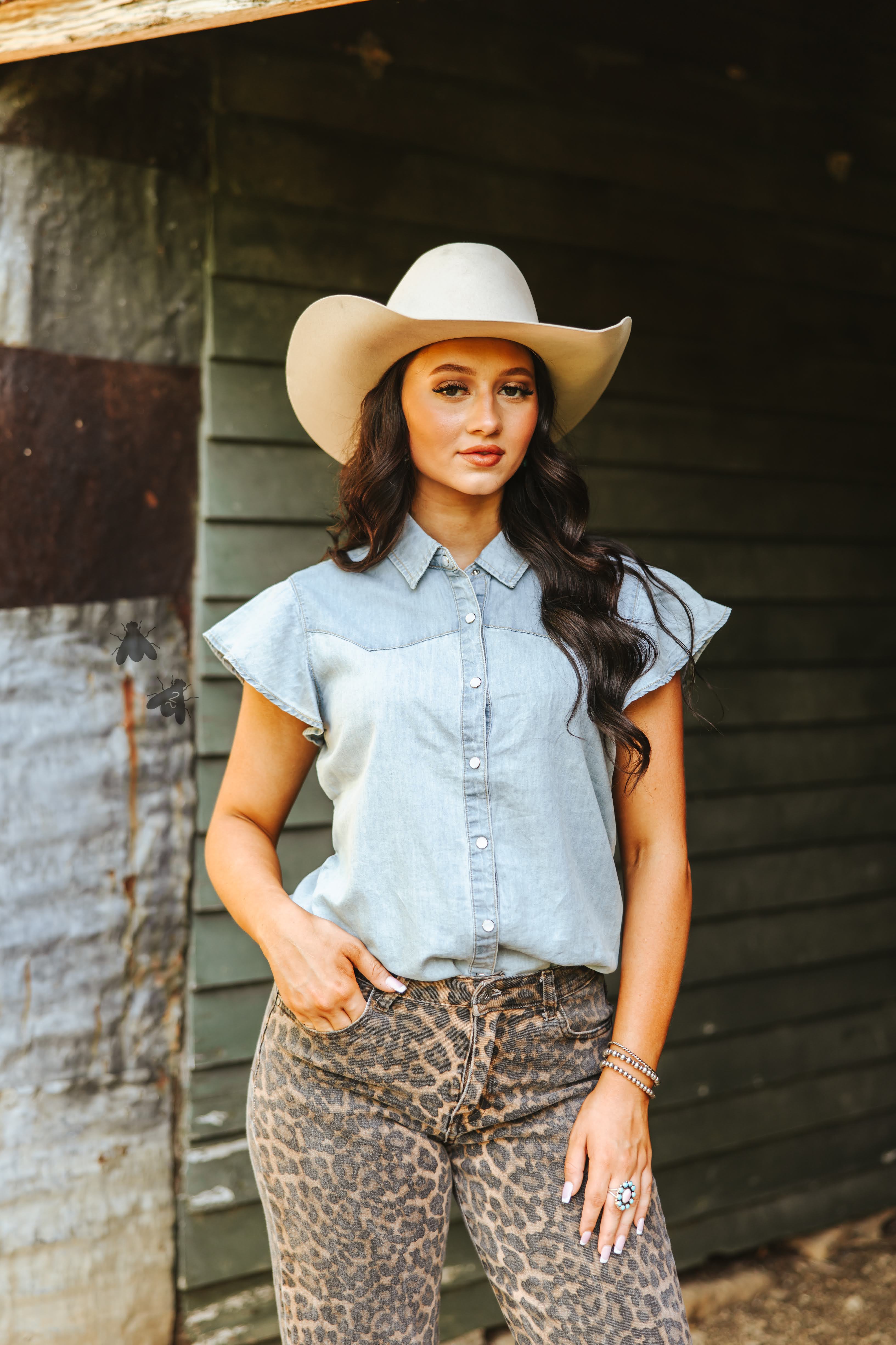 Restocked * DAINTY DENIM TOP