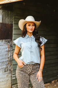 Restocked * DAINTY DENIM TOP