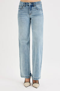 Elastic band wide leg jean