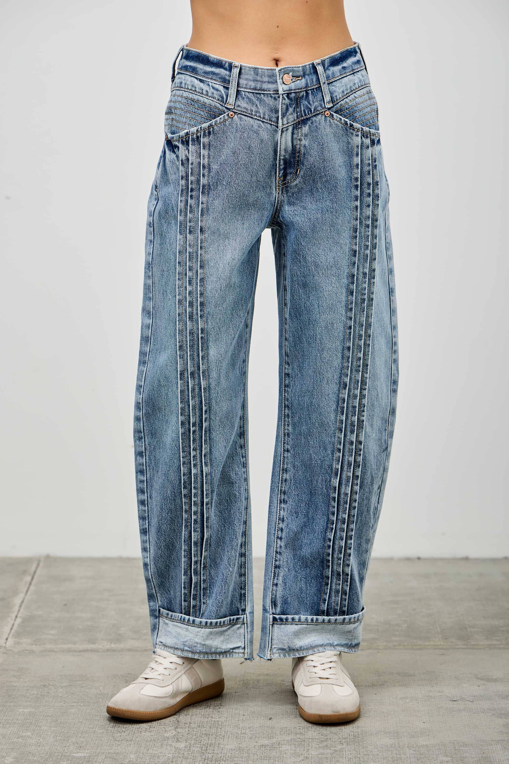 Pleated Barrel Jeans (available for preorder ships Oct 14)