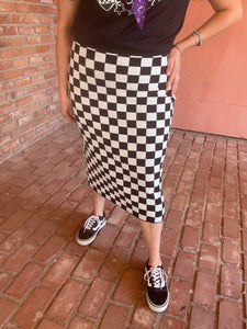 Checkered print skirt