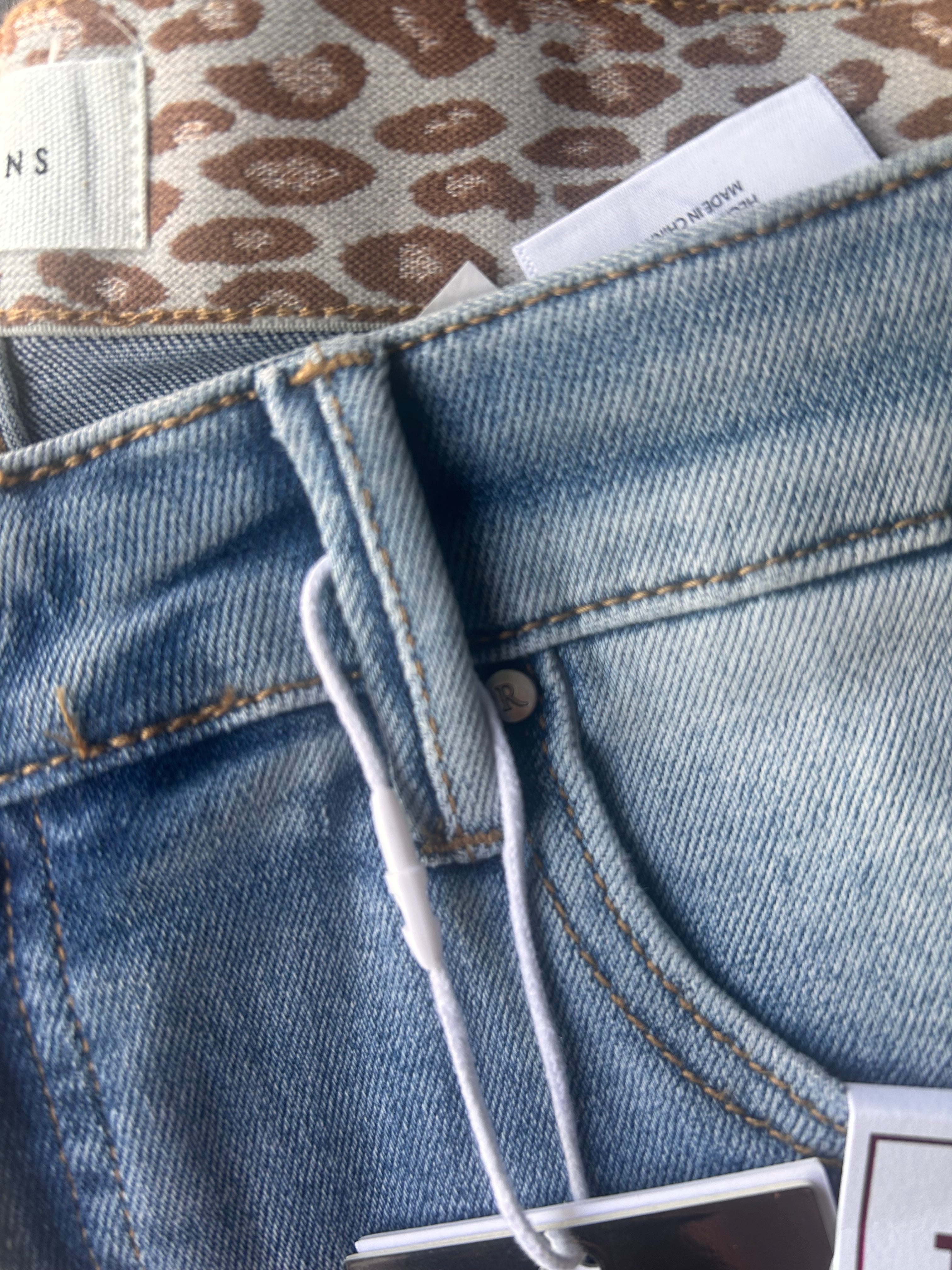 Elastic band wide leg jean
