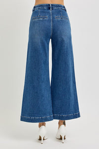 * RESTOCKED TUMMY CONTROL ELASTIC BAND HIGH RISE CROP
WIDE JEANS