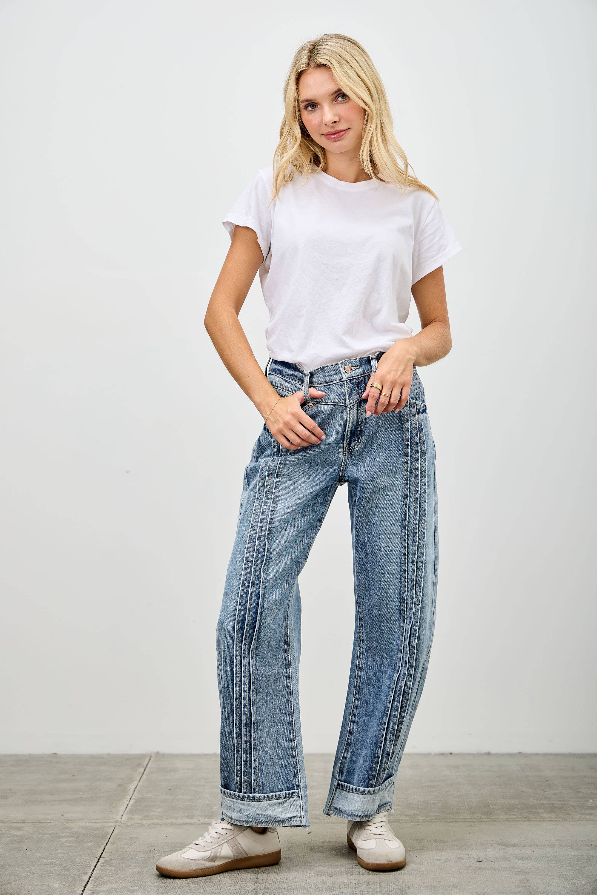Pleated Barrel Jeans (available for preorder ships Oct 14)