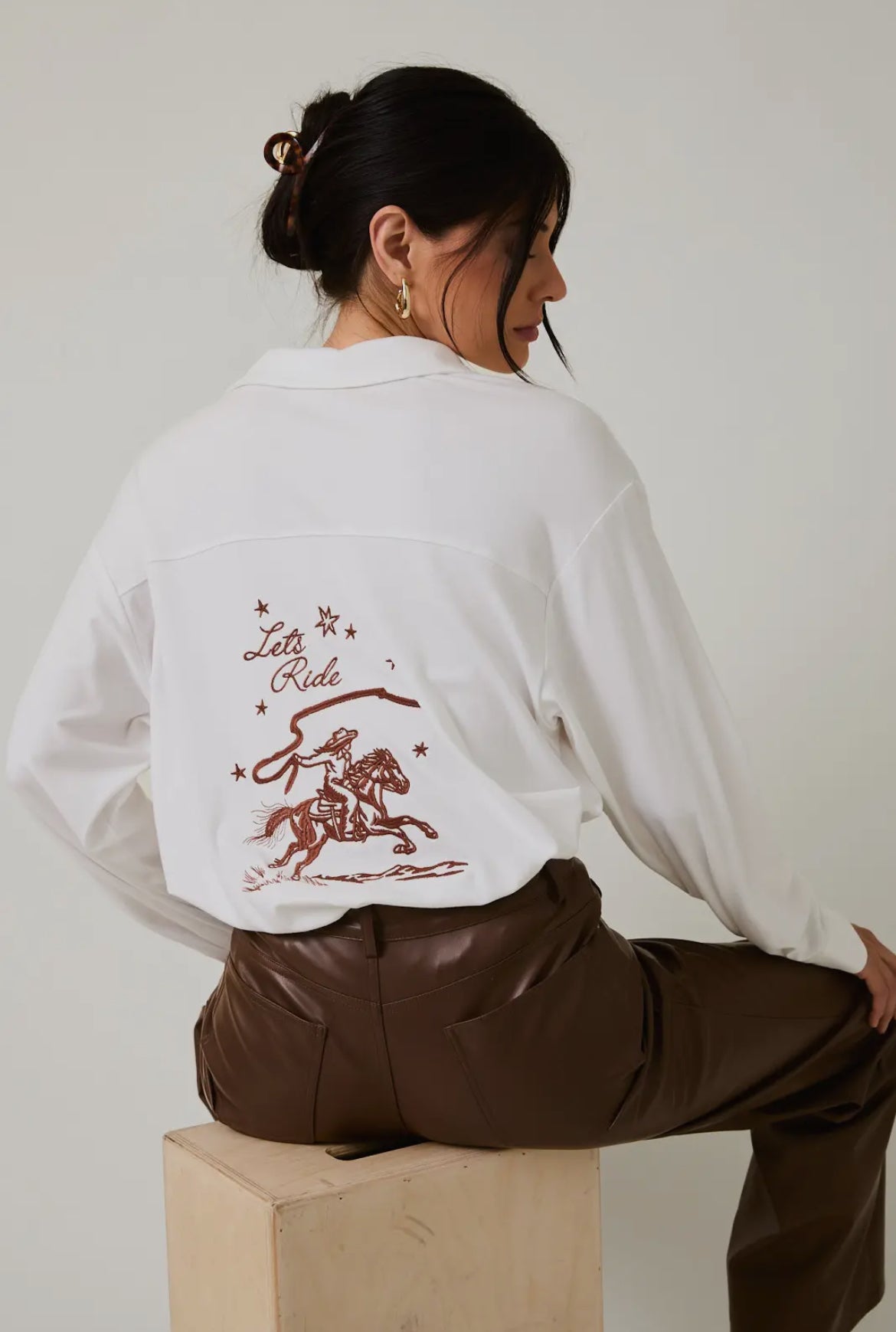 Let’s Ride Embroidered Shirt