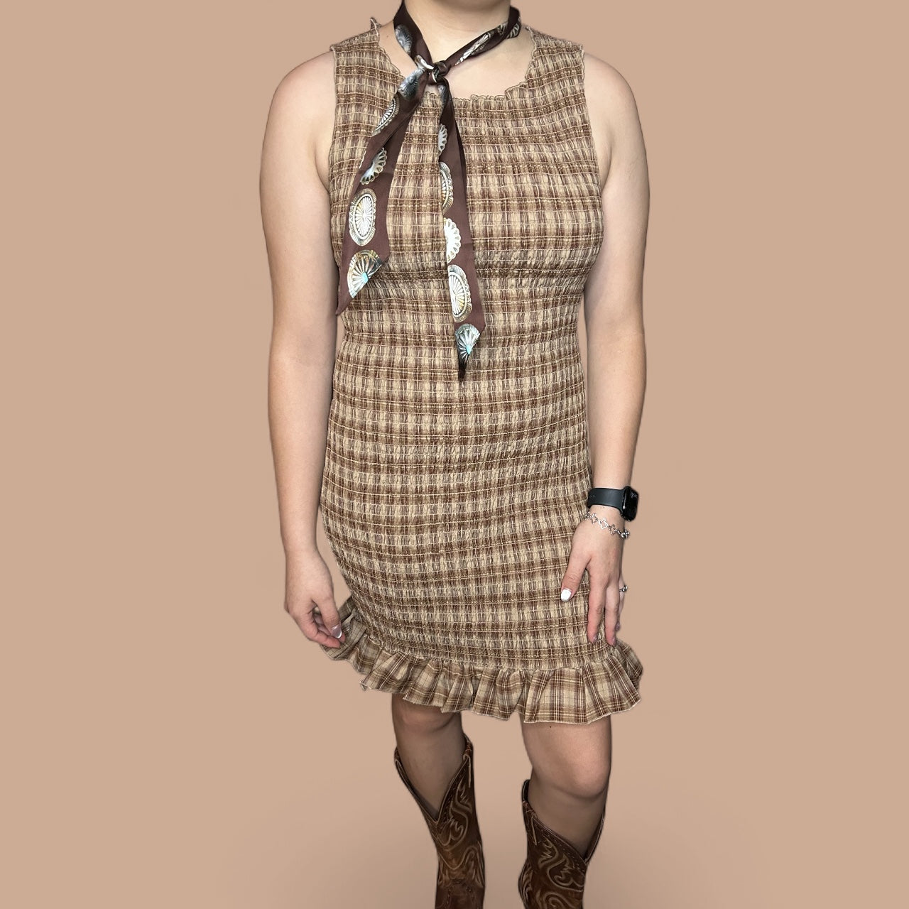 Plaid Smocked Dress