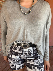 Gray Knit Dolman Top