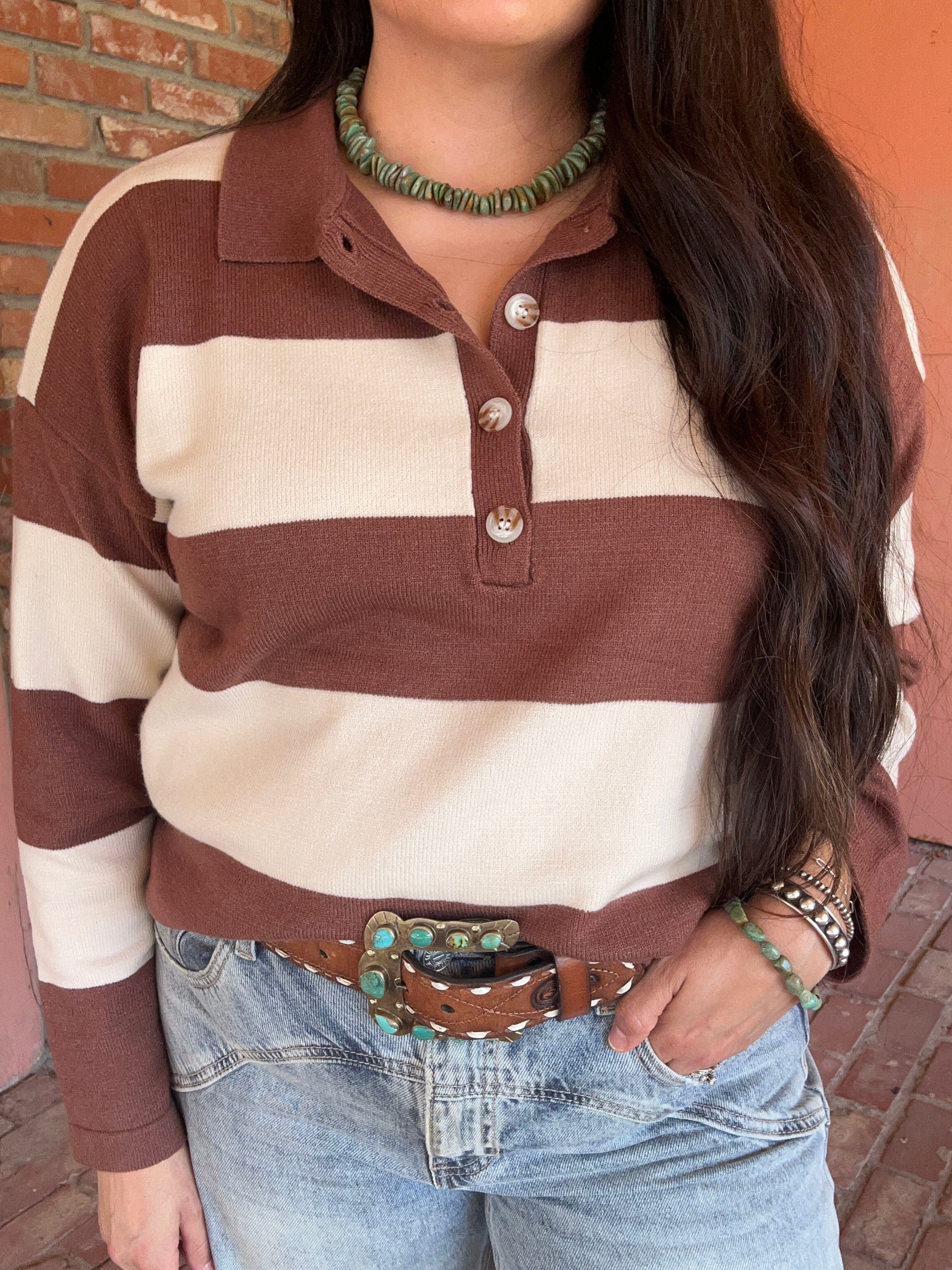 Rugby Knit Sweater Top