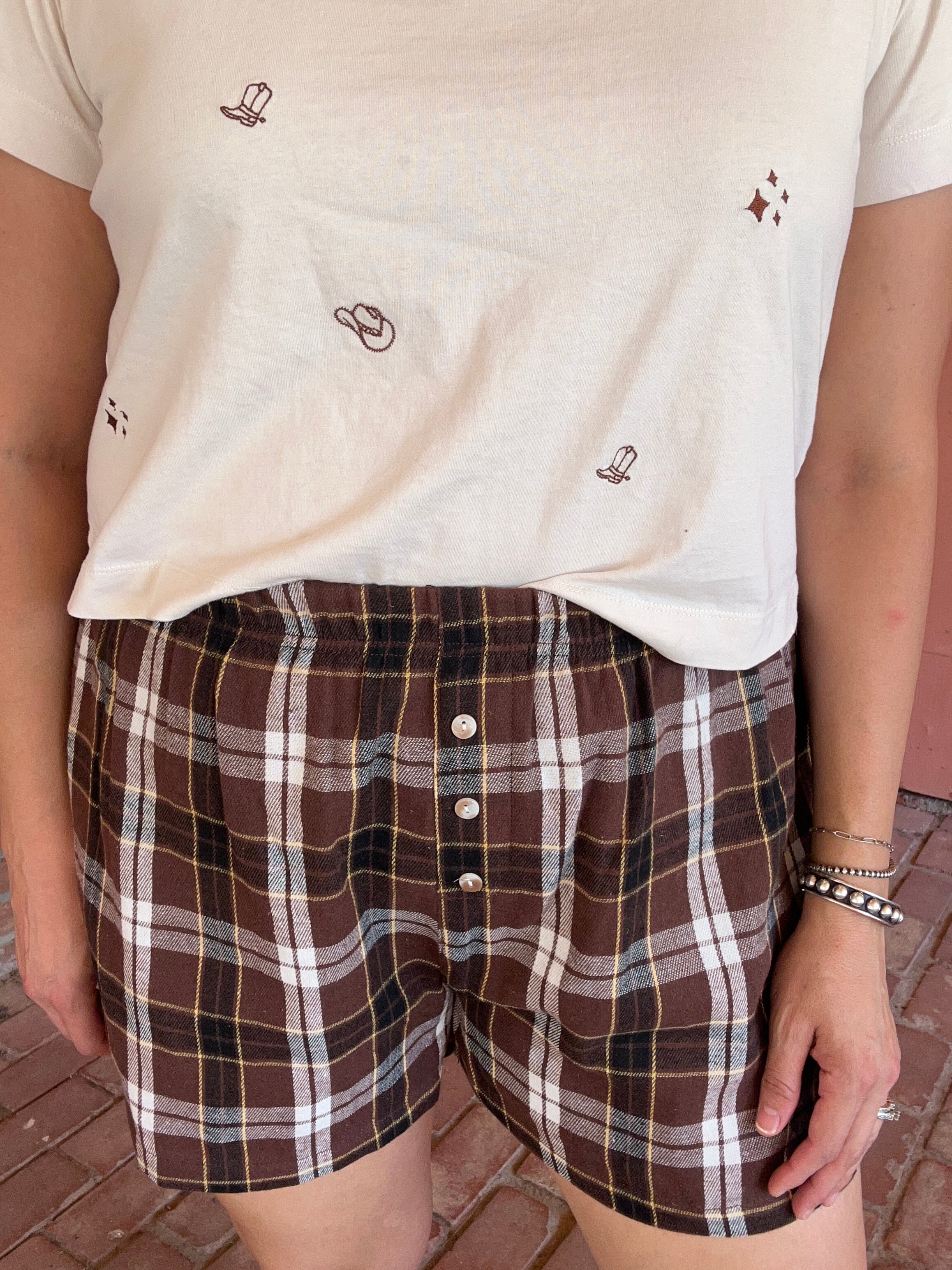 Flannel plaid boxer short