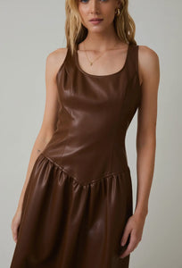 Faux Leather Midi Dress