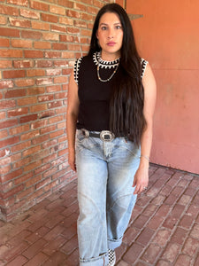 Buckstitch Knit Top