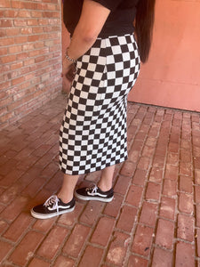 Checkered print skirt