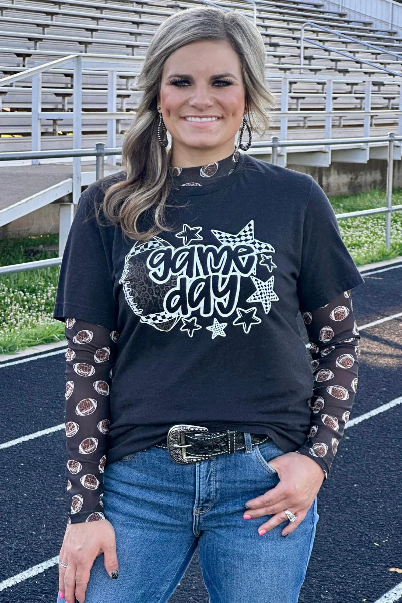 Girls of fall mesh top