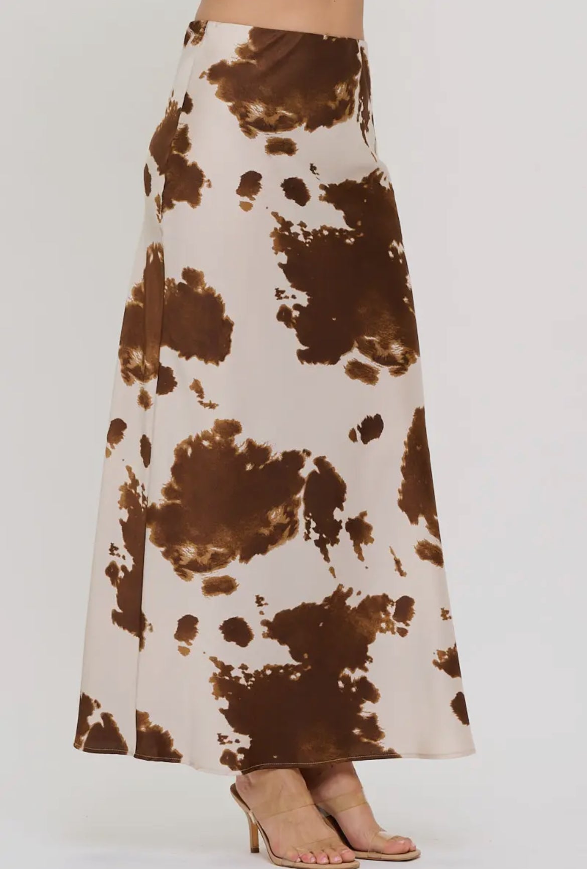 Cow Print Maxi Skirt
