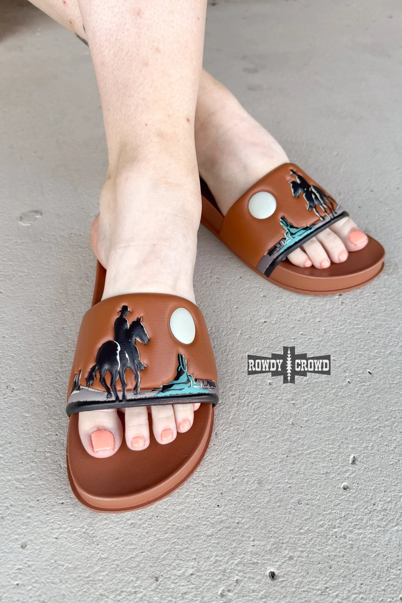 Brown Saddle Bum Slides