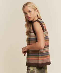 Striped Knit Vest