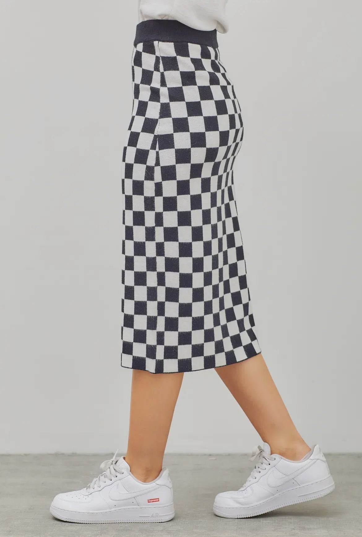 Checkered print skirt