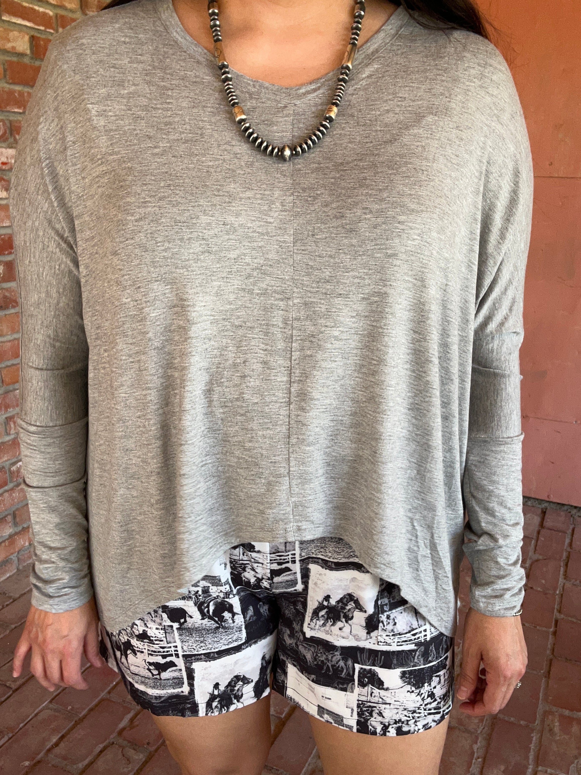 Gray Knit Dolman Top