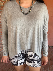 Gray Knit Dolman Top