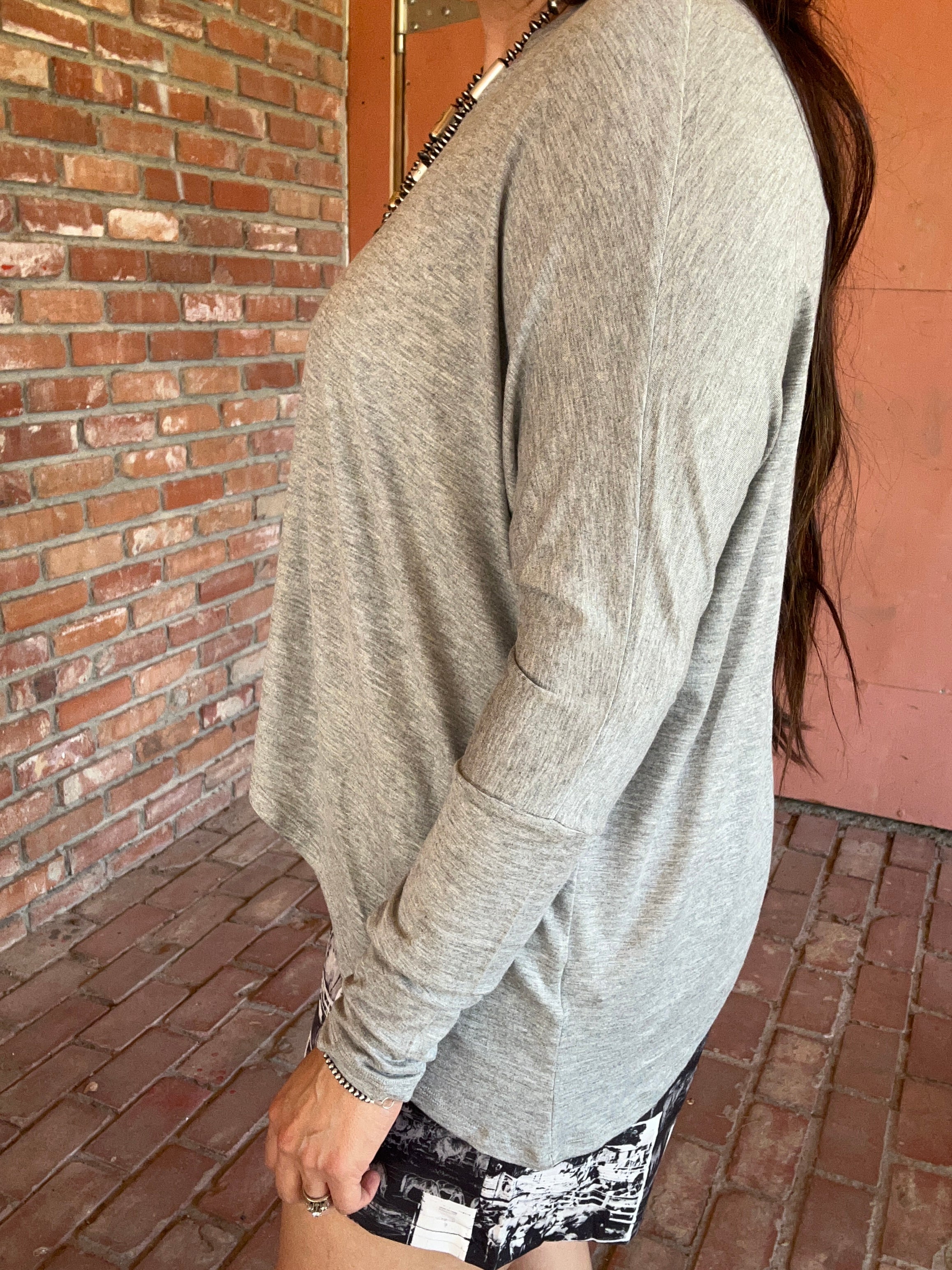 Gray Knit Dolman Top