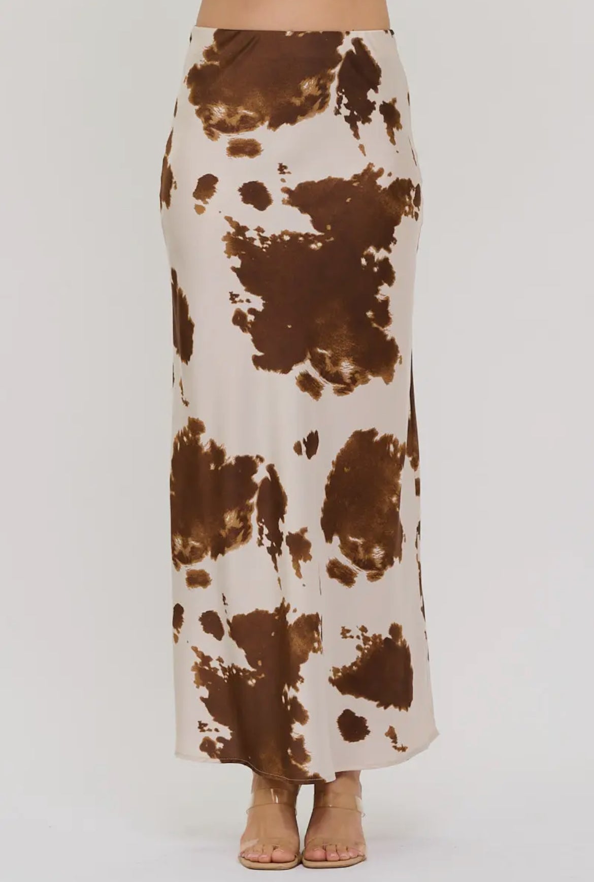 Cow Print Maxi Skirt