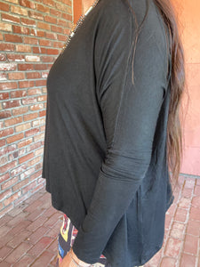 Black Knit Dolman Top
