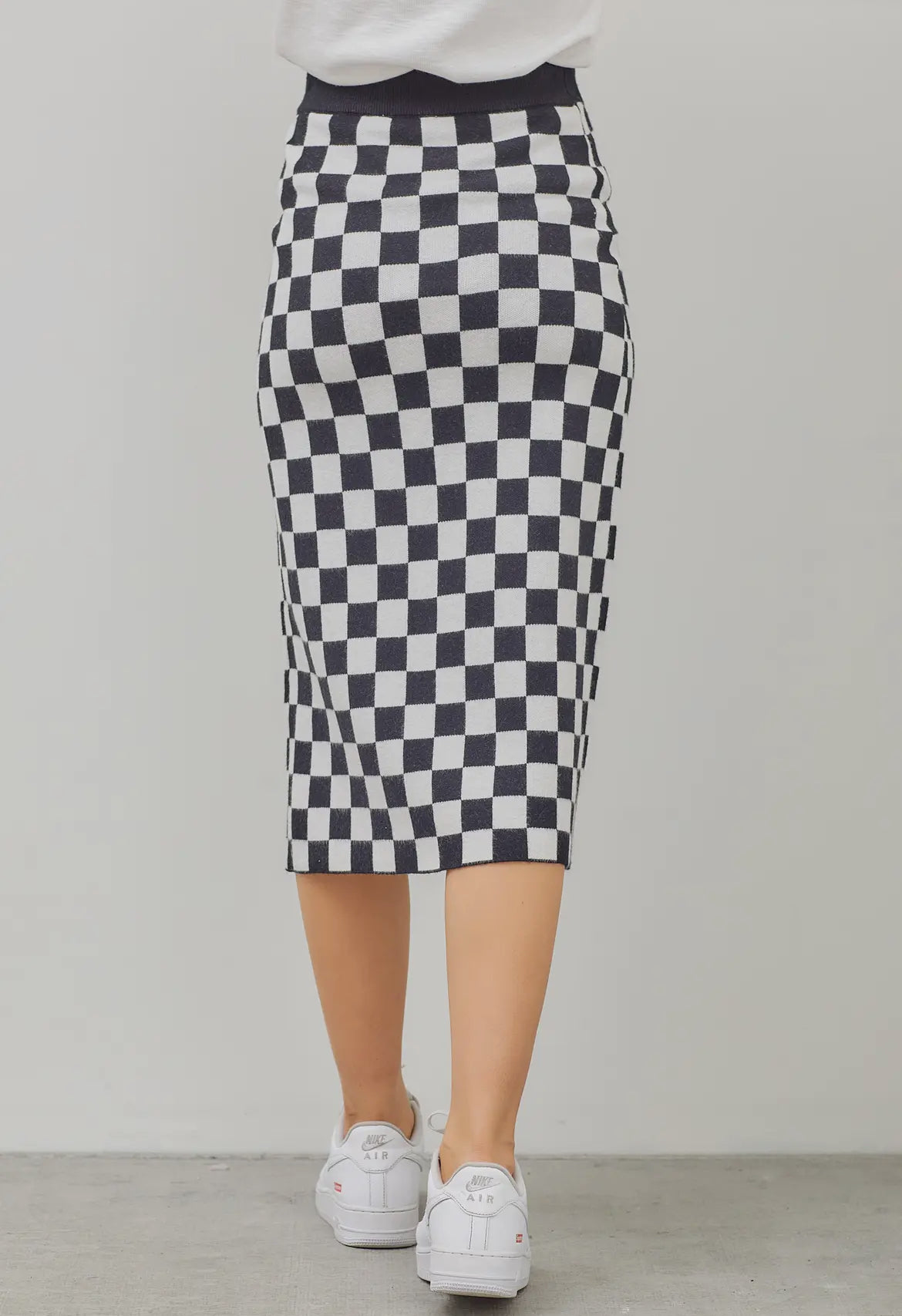 Checkered print skirt