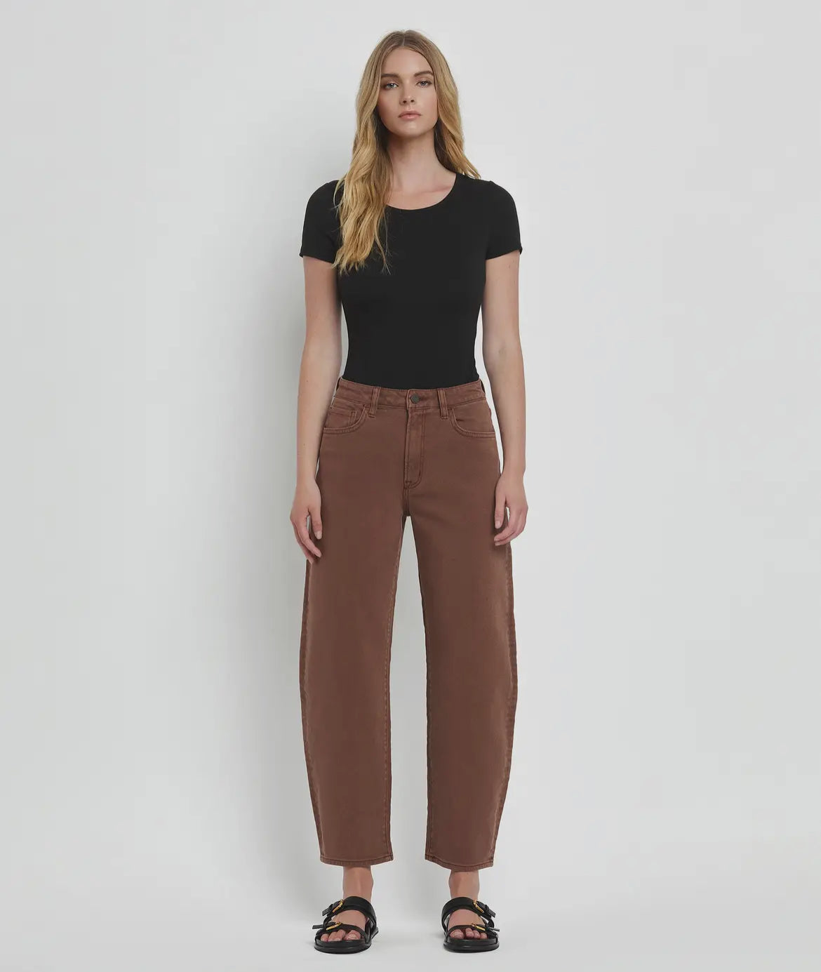 Brown Slim Barrel Jean