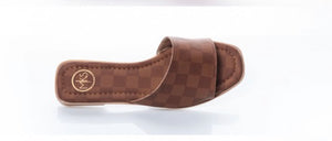 LV inspired brown slides