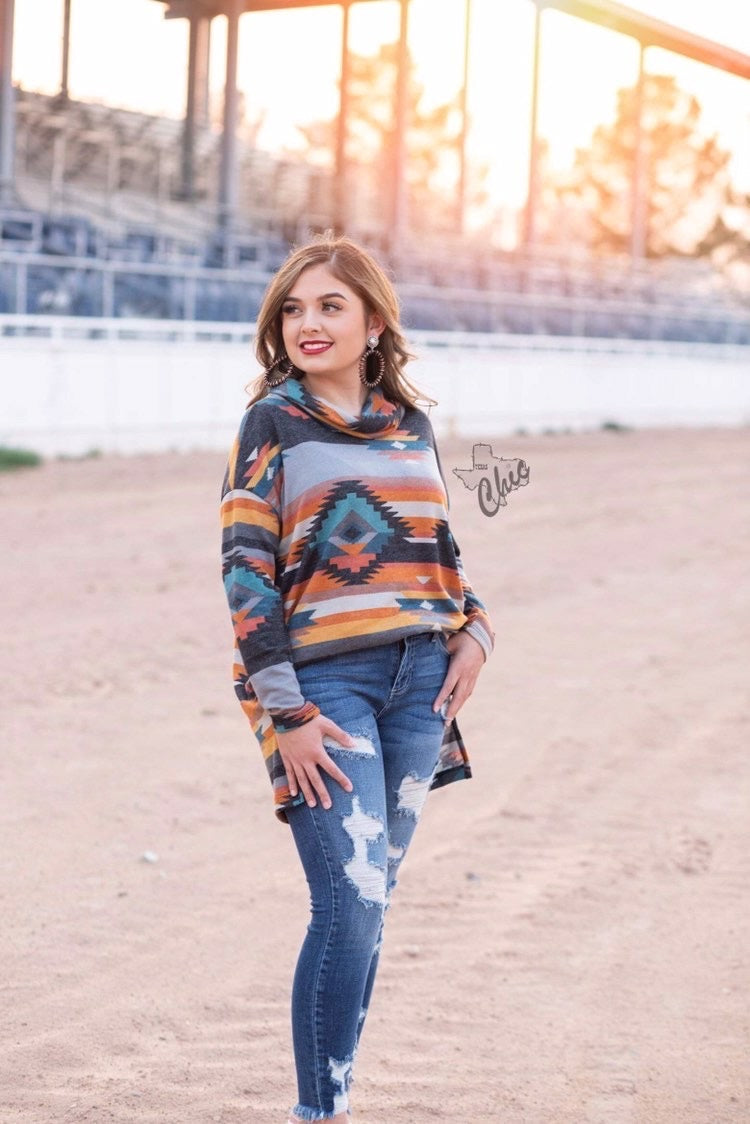 Tribal Print Sweater Top