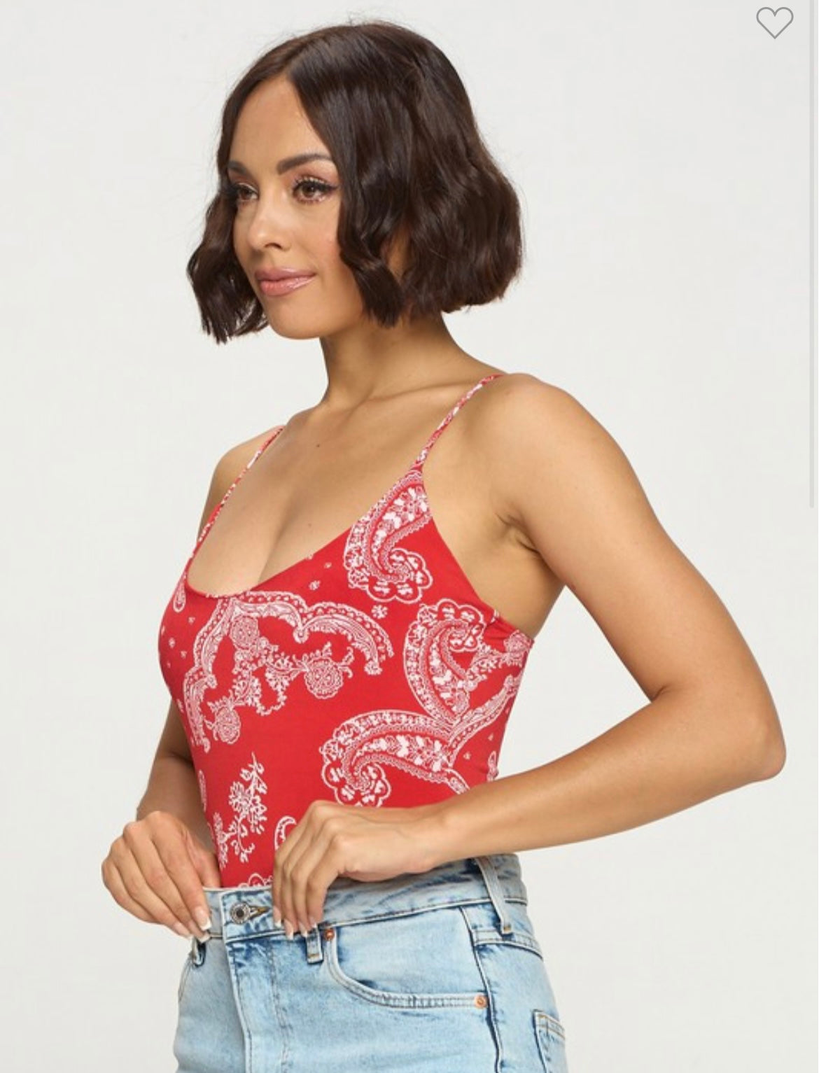 Bandana Vibes Bodysuit in Red