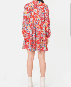Vibrant Floral Print Dress