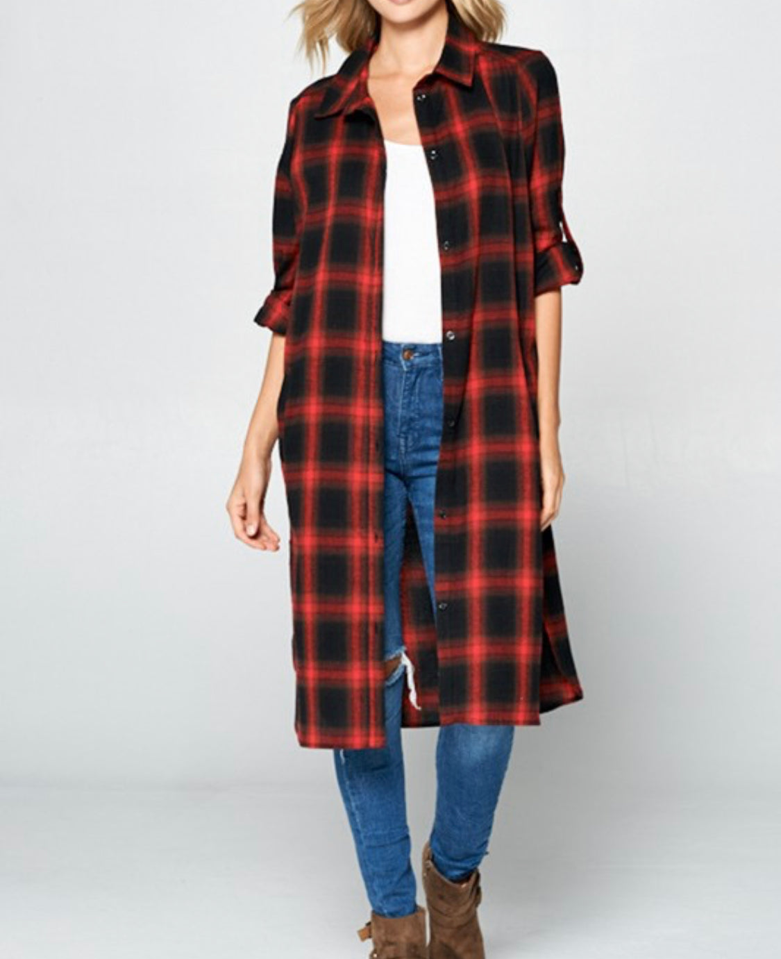 Plaid Shirt Duster