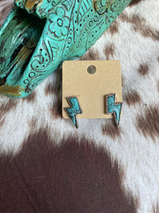 Lighting Bolt Turquoise Earrings