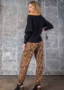 Animal Print Jogger Pants