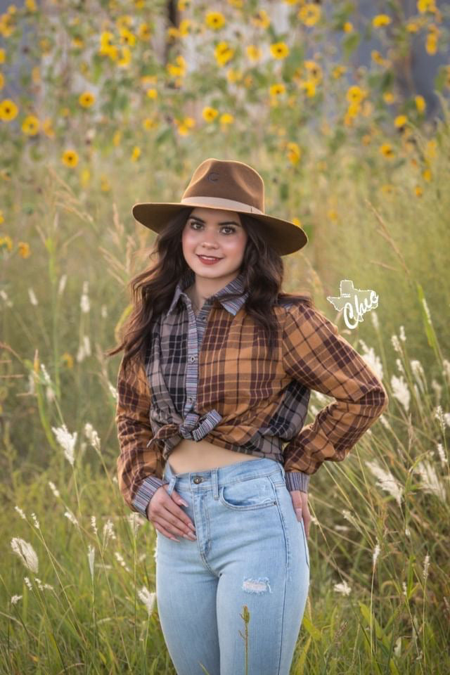 Contrast Flannel Shirt Top