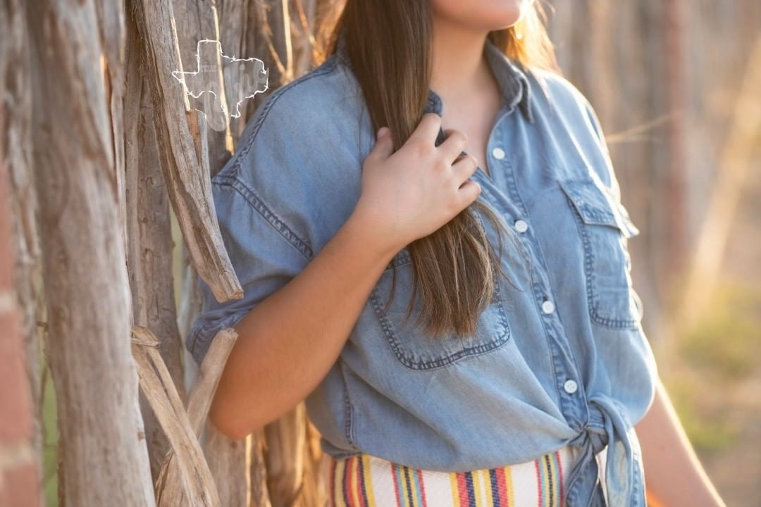 3/4 Sleeve Tencel Denim Shirt