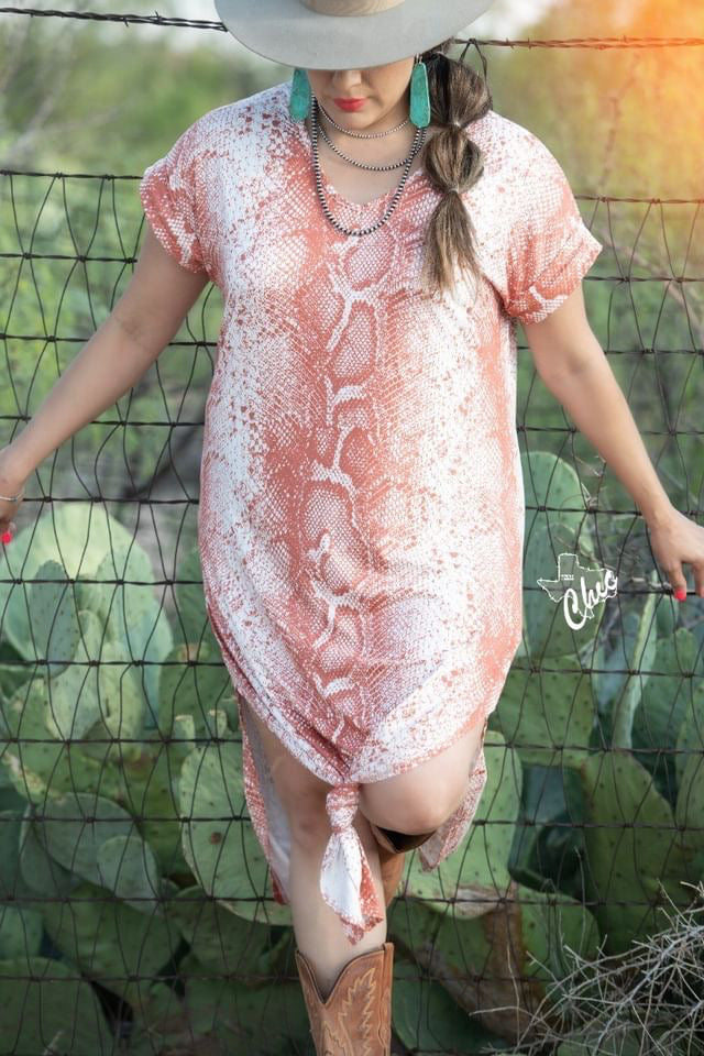Tan Snake Print Maxi
