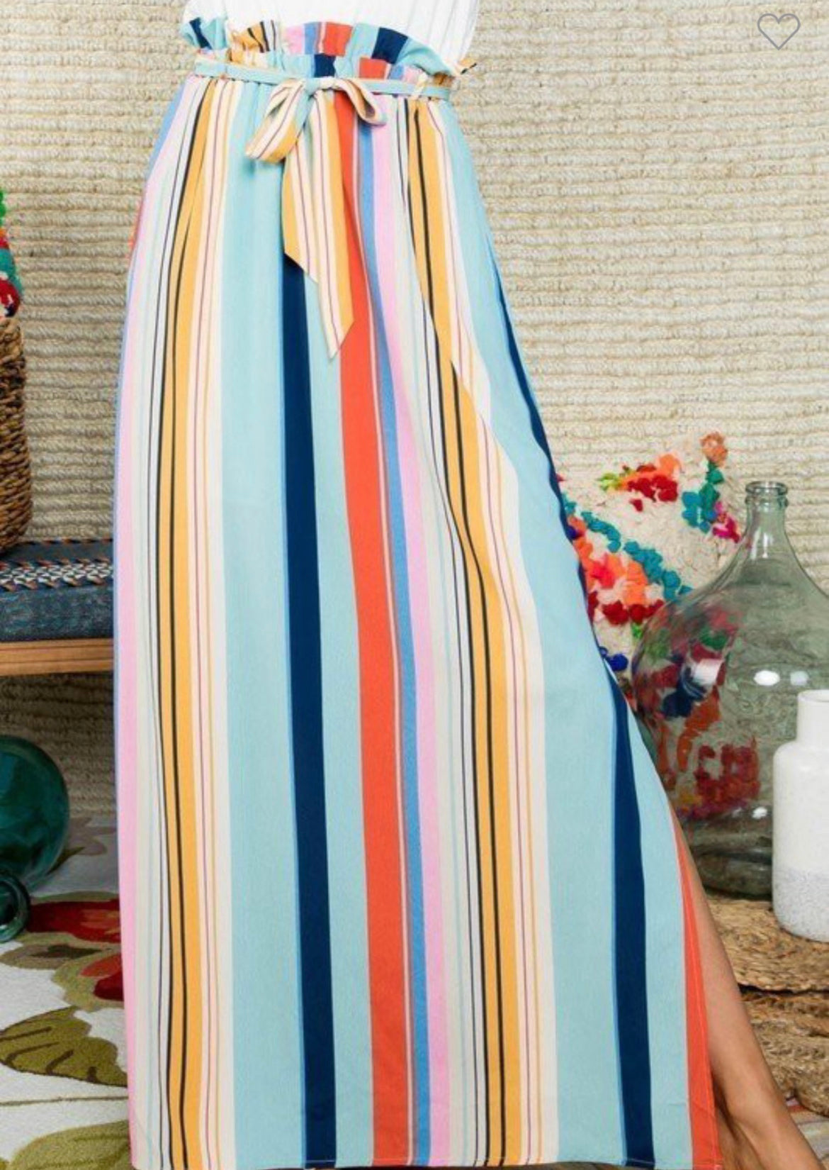 Stripe printed maxi dress