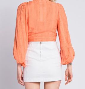 Coral Front Knot Top