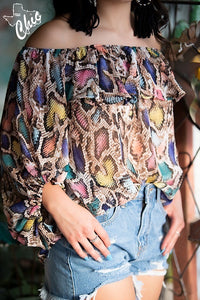 Multicolor Snake Print Shirt