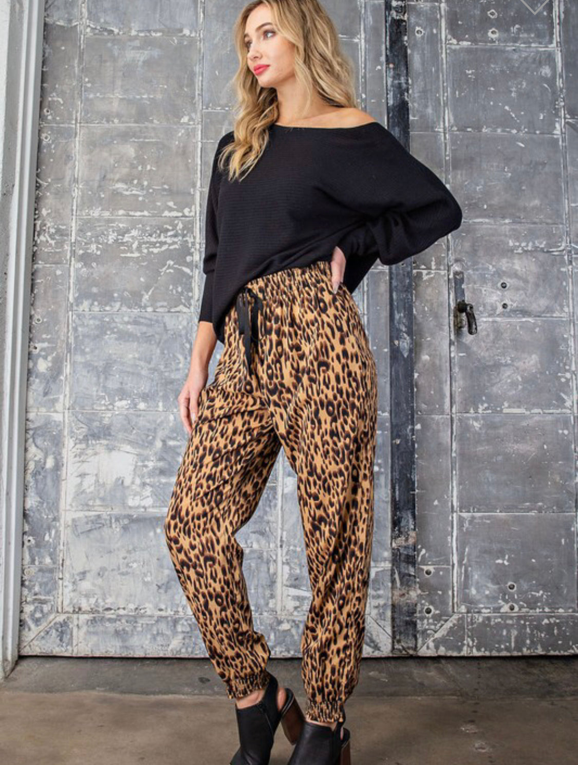 Animal Print Jogger Pants