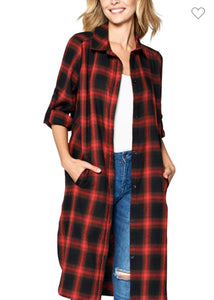 Plaid Shirt Duster