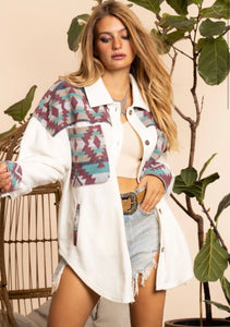 Mommin In Aztec Shacket