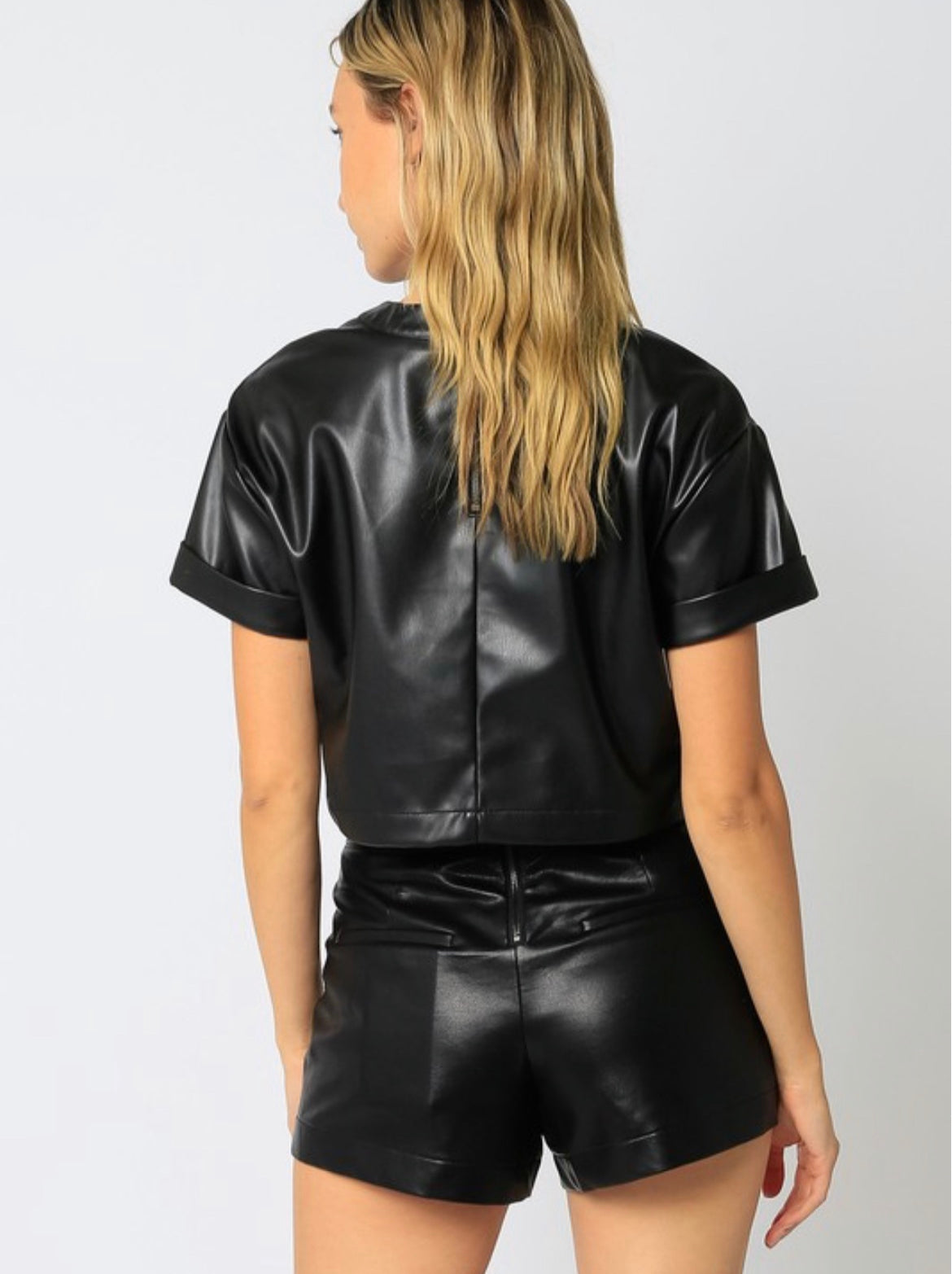 Faux Leather Crop Top