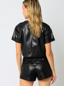 Faux Leather Crop Top